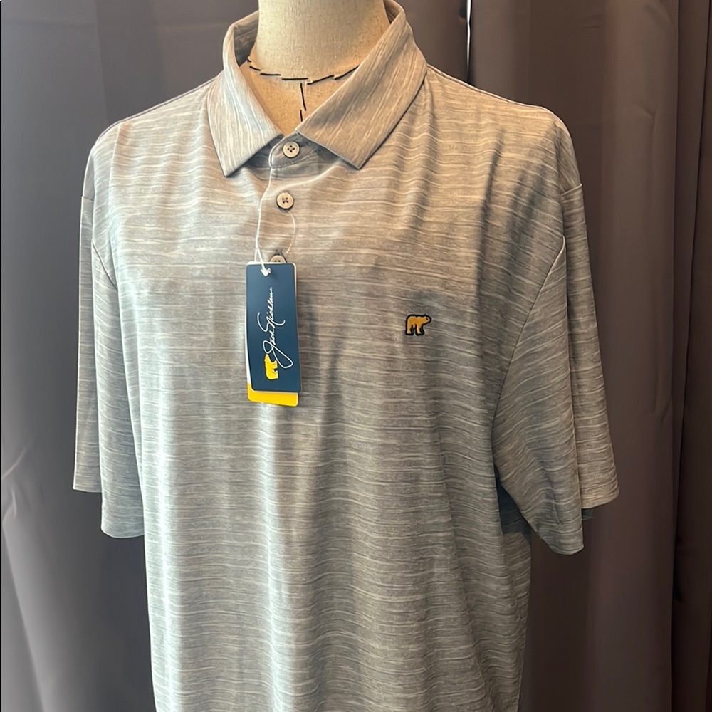 Jack Nicklaus Gray Polo Shirt with Embroidered Logo